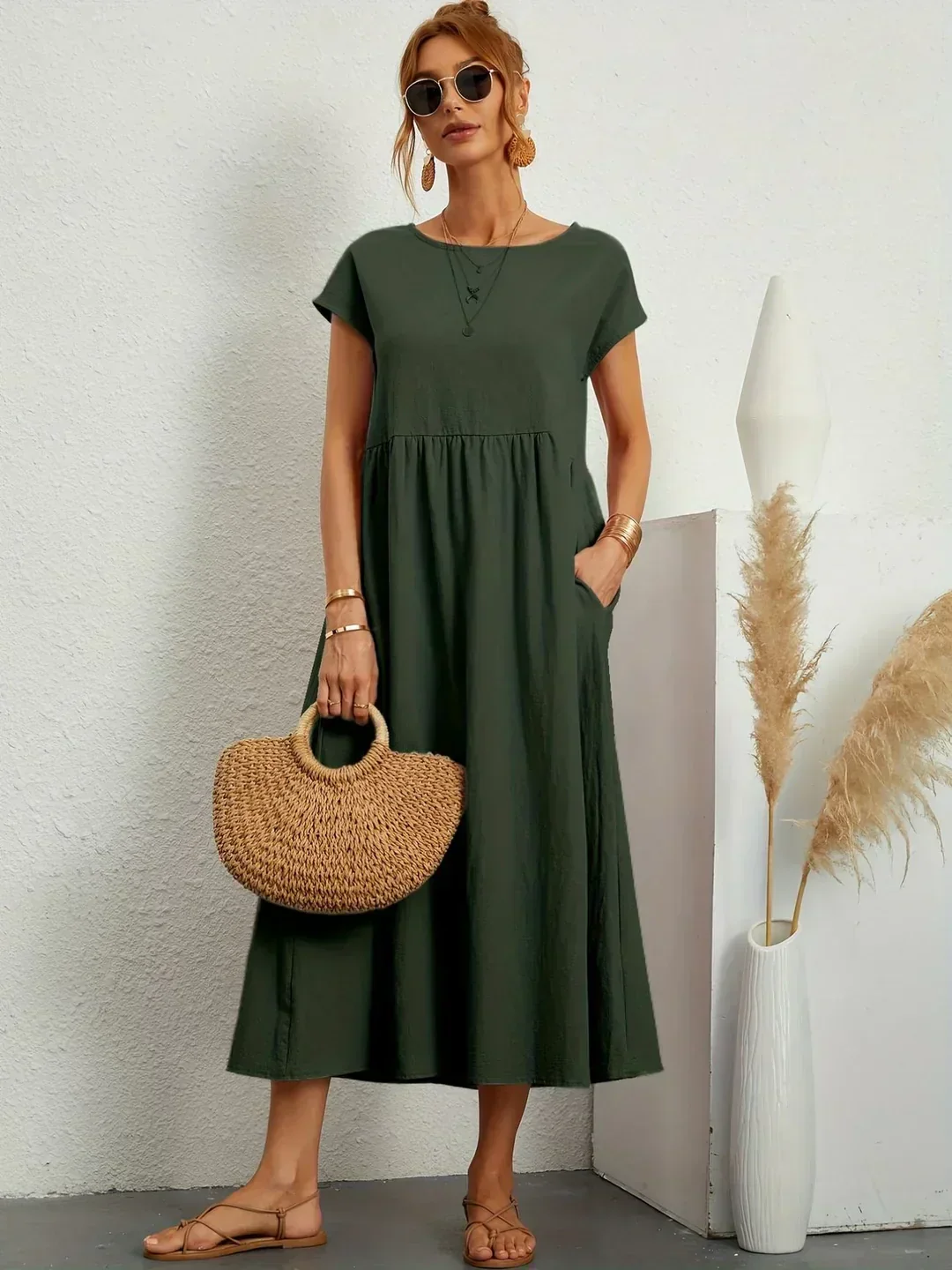 Heidi-Mode | Casual Elegant Baumwolle und Leinenkleid - Image 16