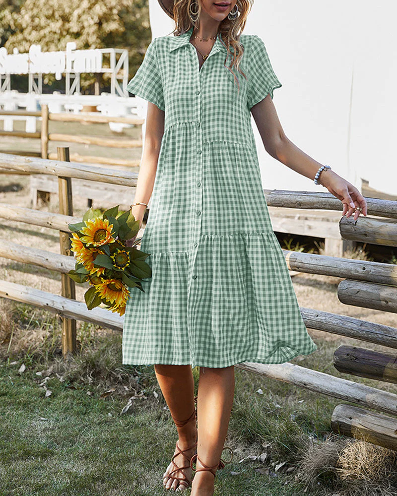 Heidi-Mode | Lässiges Kariertes Hemdkleid - Image 2