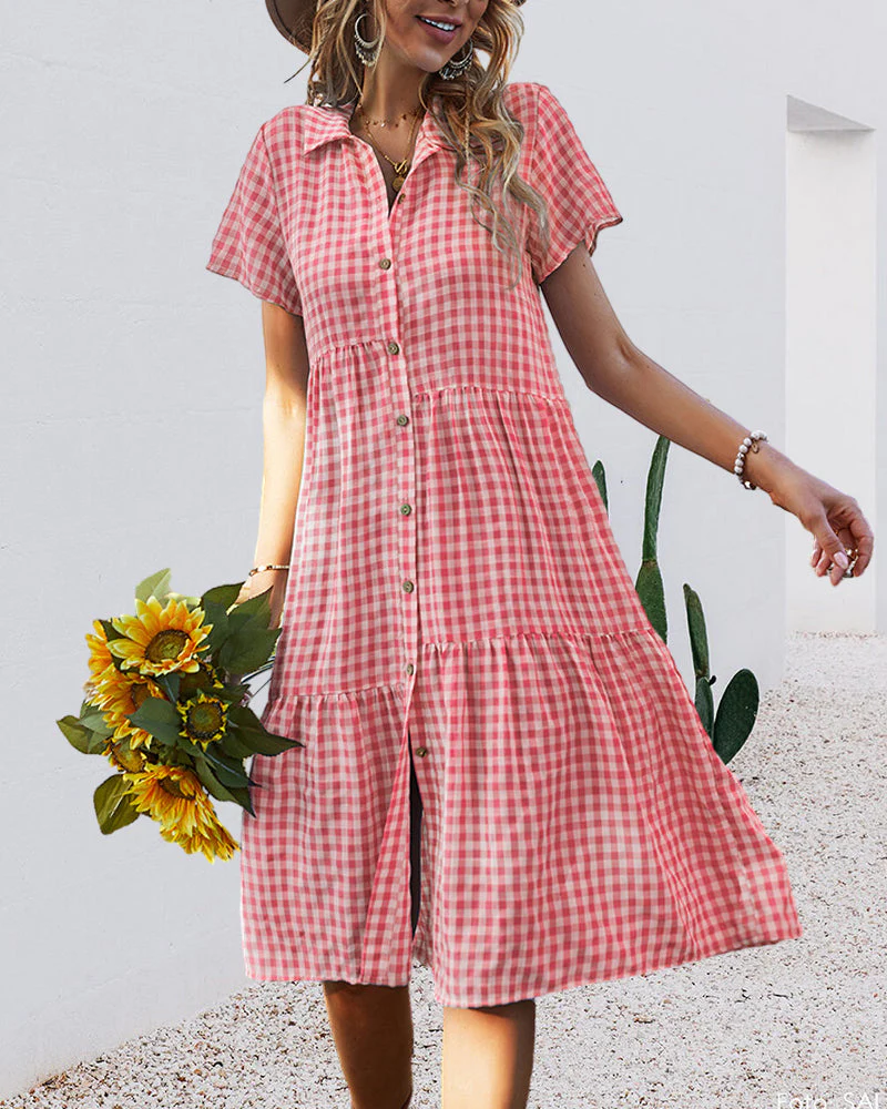 Heidi-Mode | Lässiges Kariertes Hemdkleid - Image 3