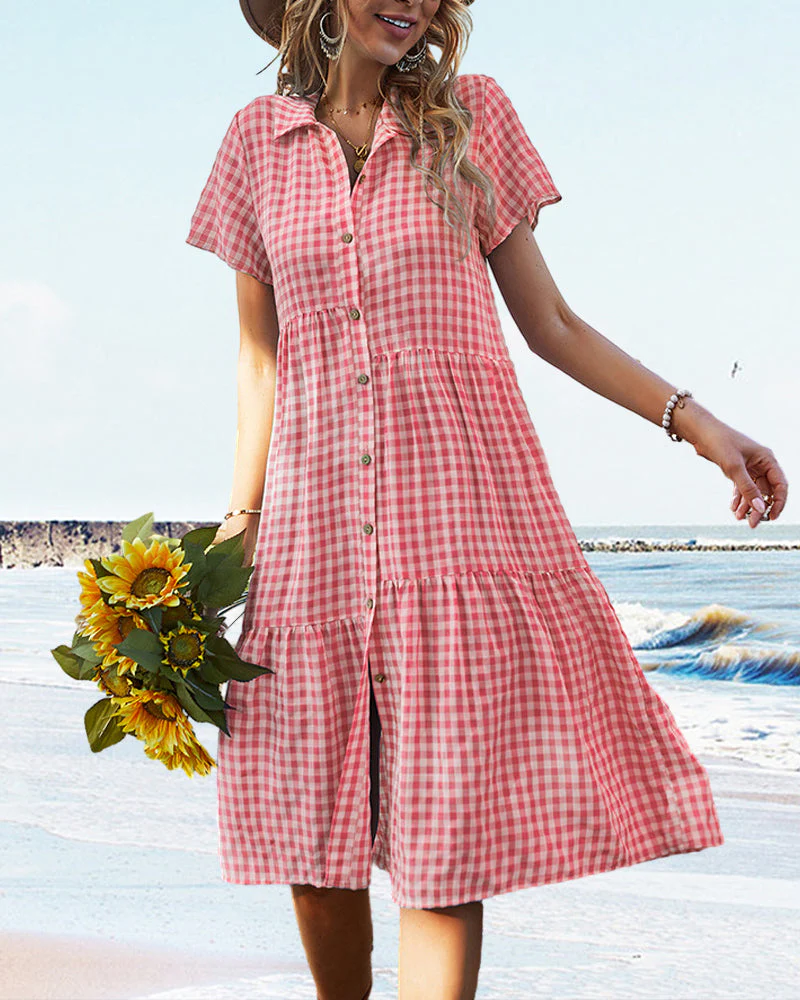 Heidi-Mode | Lässiges Kariertes Hemdkleid - Image 6