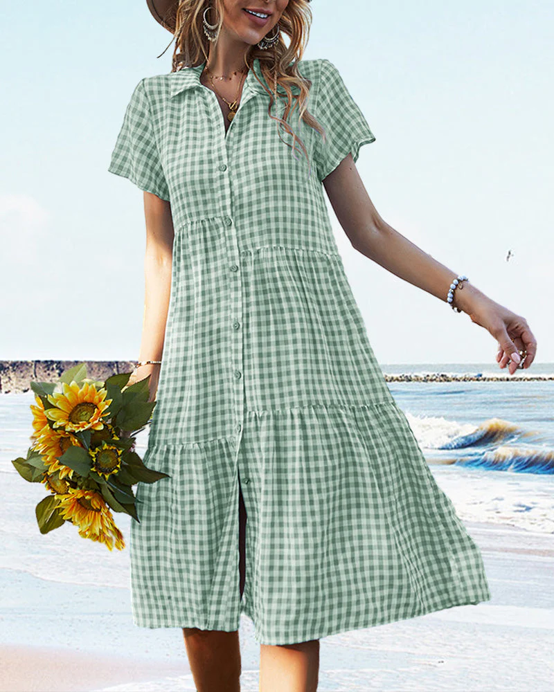 Heidi-Mode | Lässiges Kariertes Hemdkleid - Image 8