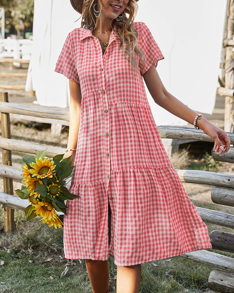 Heidi-Mode | Lässiges Kariertes Hemdkleid - Image 9