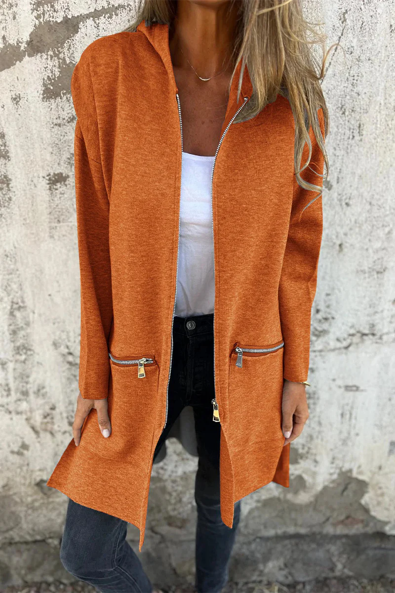 Heidi-Mode | Lässige Tägliche Schlitz Reißverschluss Kapuzenoberbekleidung - 9 Farben - Image 10