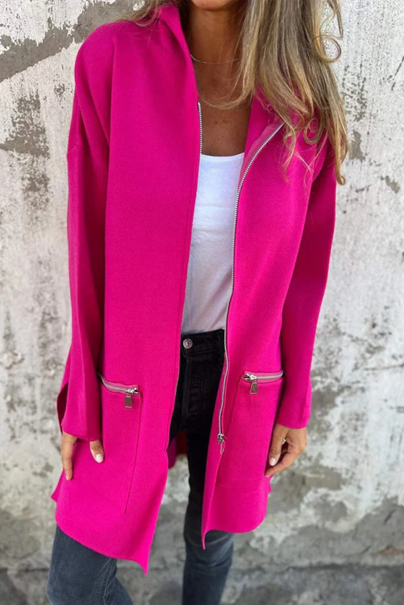 Heidi-Mode | Lässige Tägliche Schlitz Reißverschluss Kapuzenoberbekleidung - 9 Farben - Image 9