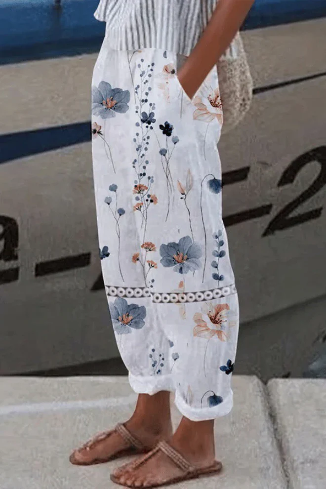Heidi-Mode | Lässig Unique Printed Button Pocket Pants - Image 10