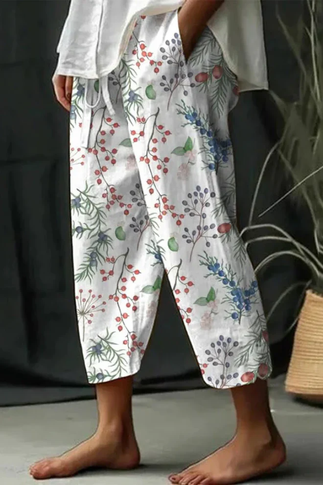 Heidi-Mode | Lässig Unique Printed Button Pocket Pants - Image 3