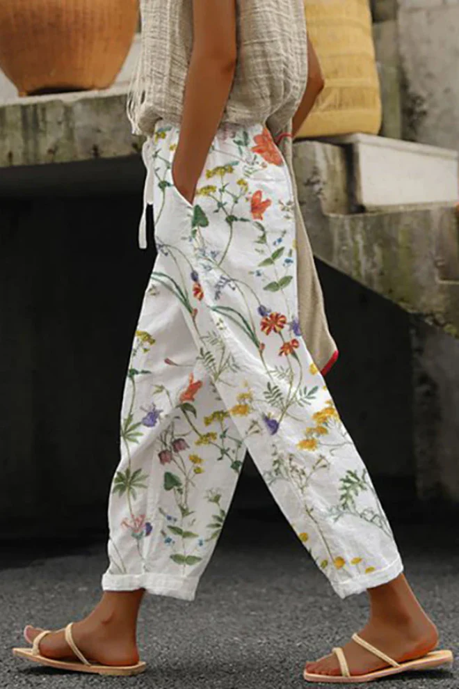 Heidi-Mode | Lässig Unique Printed Button Pocket Pants - Image 7
