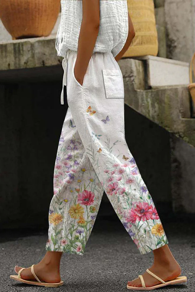 Heidi-Mode | Lässig Unique Printed Button Pocket Pants - Image 9