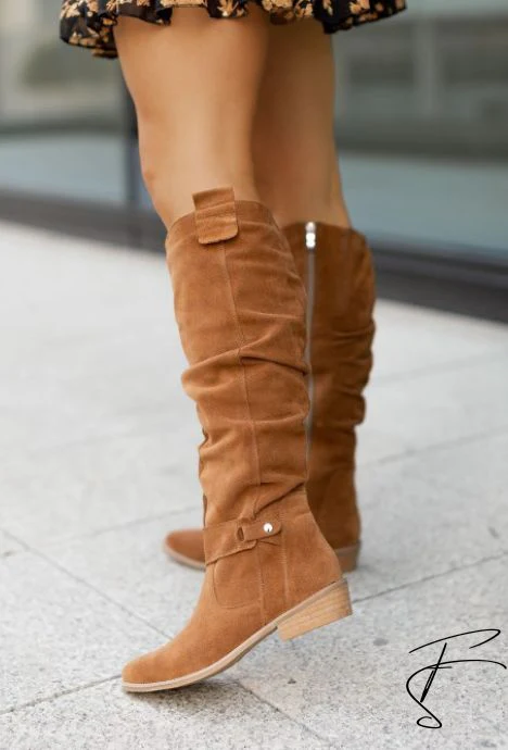 Heidi-Mode | Legere Kniehohe Damen-Cowboystiefel Aus Wildleder Unter Dem Knie - Image 2