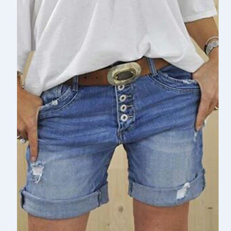 Heidi-Mode | Lässige Ripped Denim-Shorts - Image 3