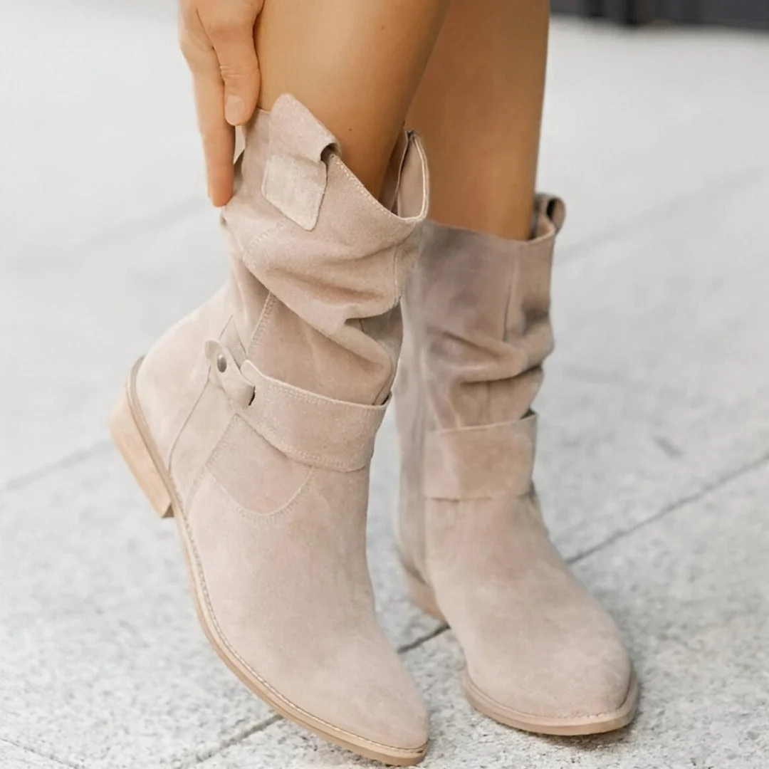 Heidi-Mode | Lässige Stiefel Aus Wildleder mit Spitzer Zehe - Image 4