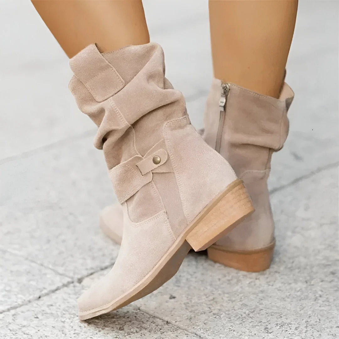 Heidi-Mode | Lässige Stiefel Aus Wildleder mit Spitzer Zehe - Image 5