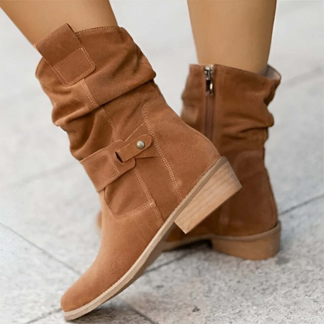 Heidi-Mode | Lässige Stiefel Aus Wildleder mit Spitzer Zehe - Image 6