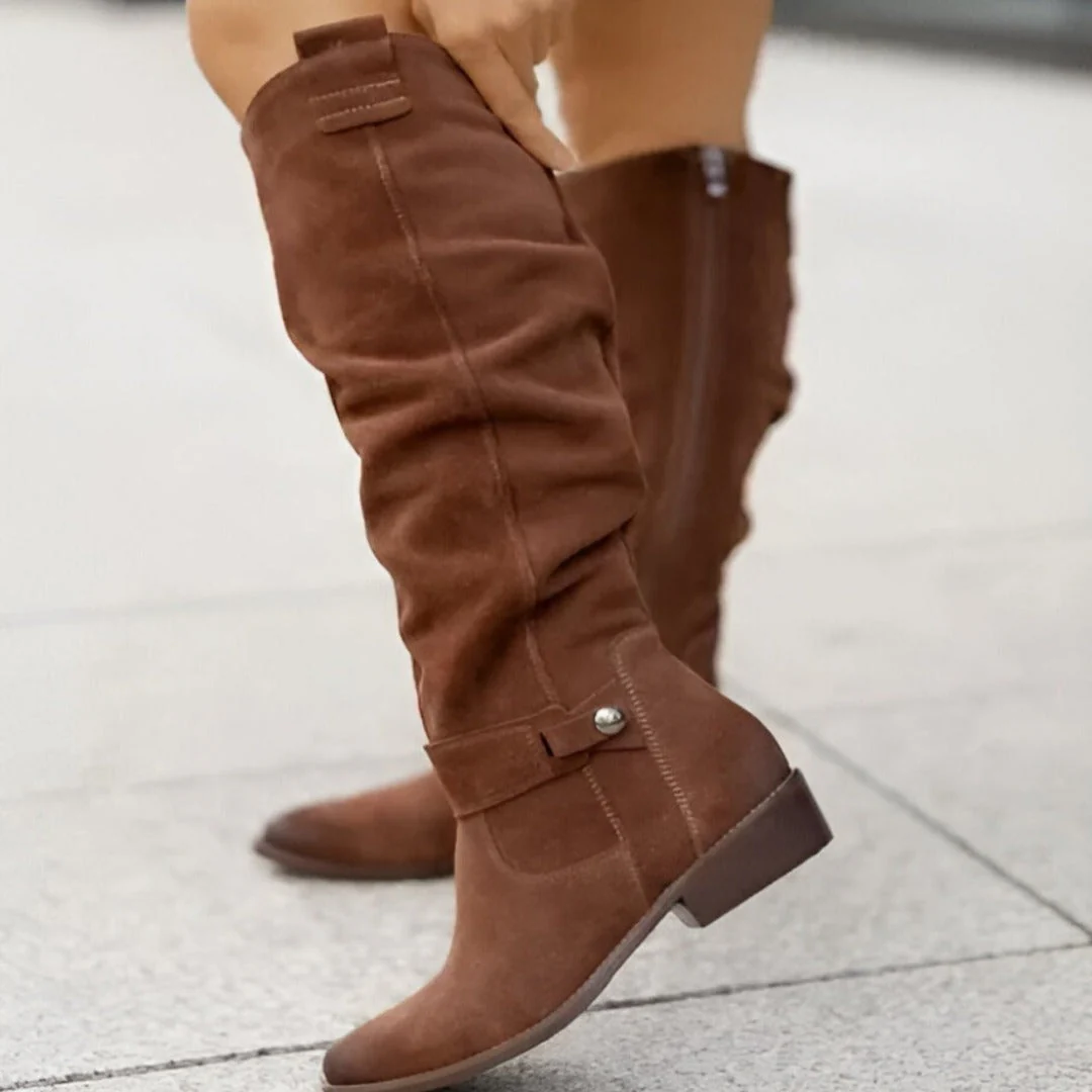 Heidi-Mode | Lässige Stiefel Aus Wildleder mit Spitzer Zehe - Image 8