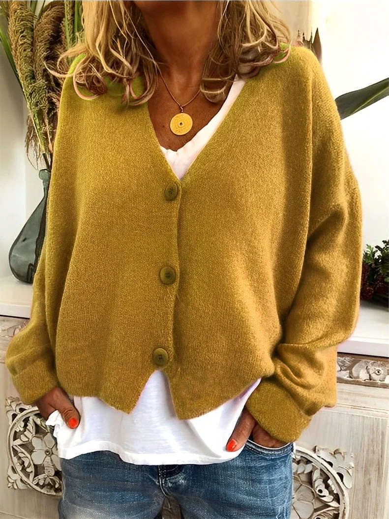 Heidi-Mode | Lässiger Cardigan mit Knöpfen für Frauen
