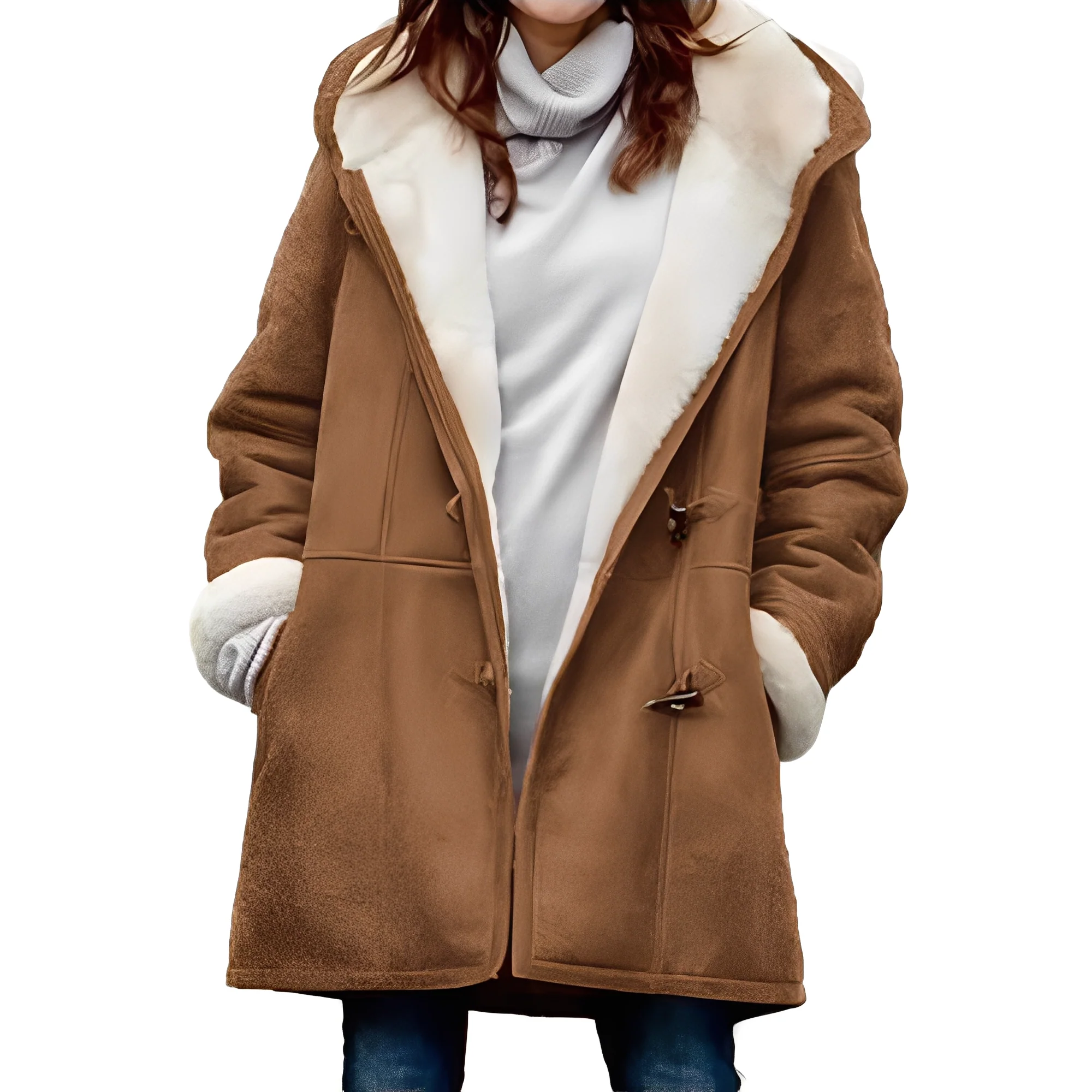 Heidi-Mode | Lässiger Duffle-Mantel mit Kapuze für Frauen