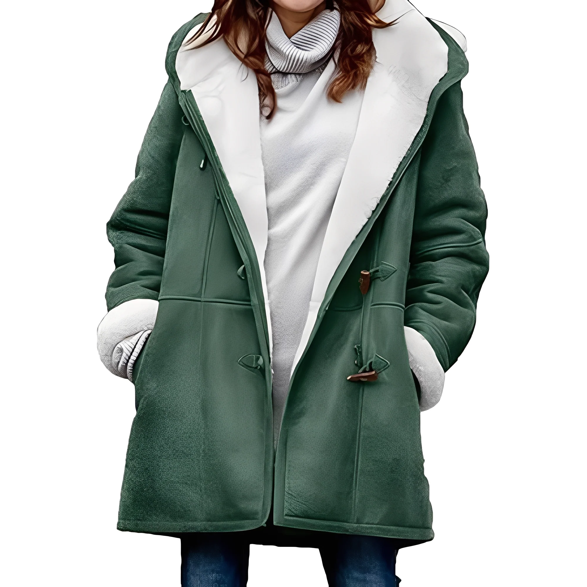 Heidi-Mode | Lässiger Duffle-Mantel mit Kapuze für Frauen - Image 2