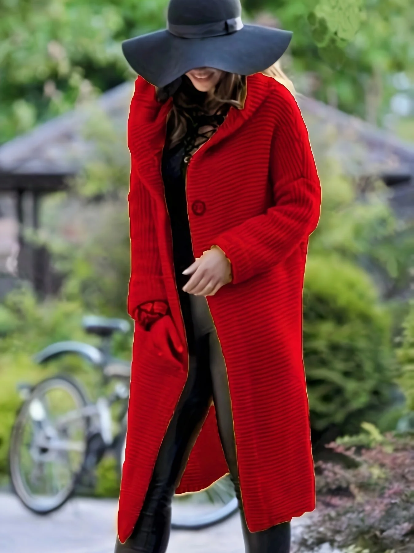 Heidi-Mode | Kapuzenwärmer Wollstrickwaren-Cardigan für Damen Perfekt für Lässige Tage - Image 4