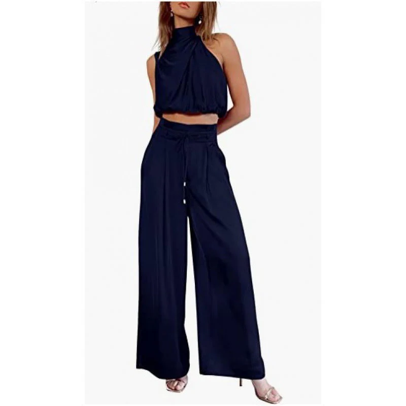 Heidi-Mode | Lässiges Ärmelloses Oberteil mit Midriff und Weiten Beinen 2 Teiliges Satz Damenbekleidung - Image 10