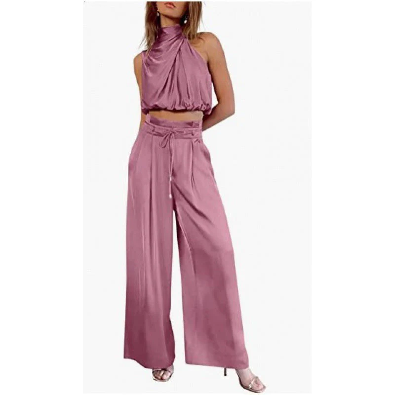Heidi-Mode | Lässiges Ärmelloses Oberteil mit Midriff und Weiten Beinen 2 Teiliges Satz Damenbekleidung - Image 11