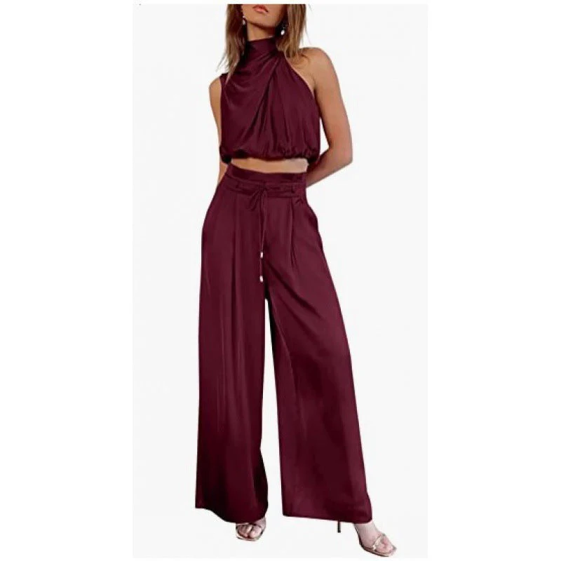 Heidi-Mode | Lässiges Ärmelloses Oberteil mit Midriff und Weiten Beinen 2 Teiliges Satz Damenbekleidung - Image 12