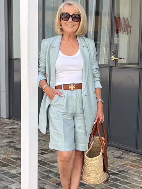 Heidi-Mode | Luftiges Satz Aus Geblümter Jacke & Shorts - Image 2