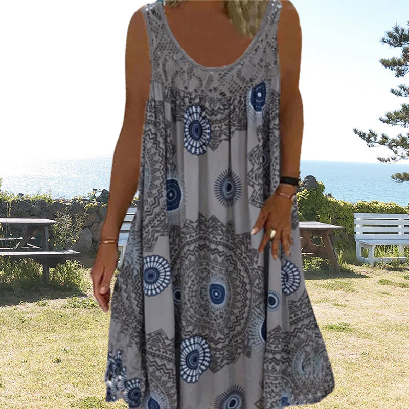 Heidi-Mode | Luftiges Sommerkleid mit Print & O-Ausschnitt - Image 7