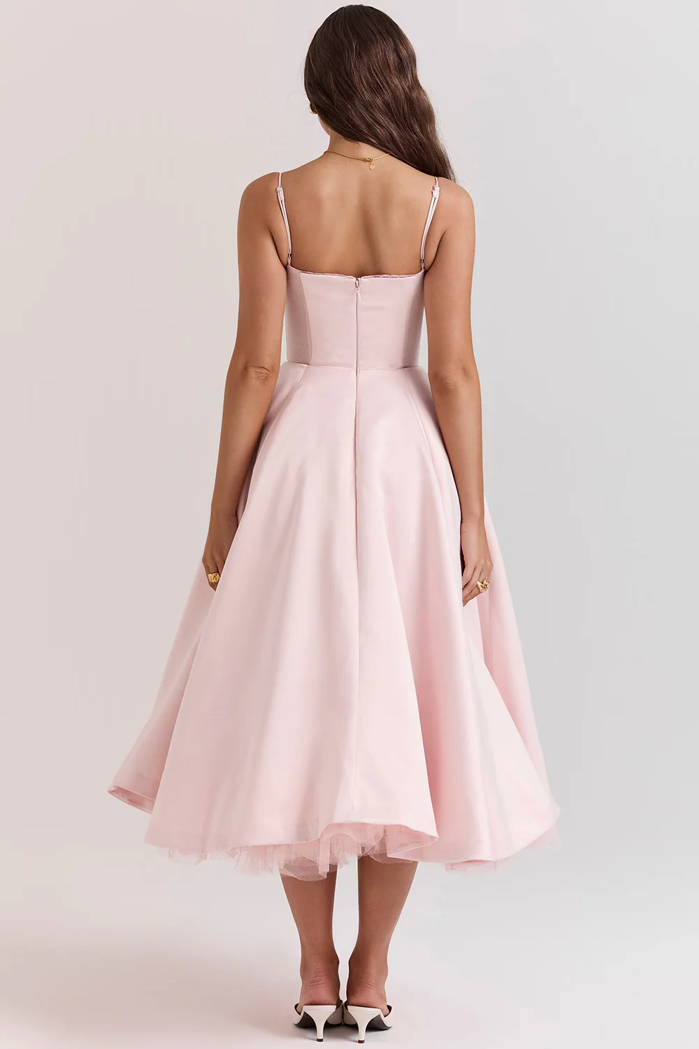 Heidi-Mode | Luxuriös Ausgestellte Kleid mit Spaghettiträgern für Frauen Hochzeit, Braut und Fest Kasana