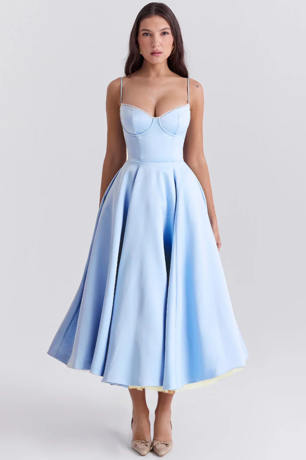Heidi-Mode | Luxuriös Ausgestellte Kleid mit Spaghettiträgern für Frauen Hochzeit, Braut und Fest Kasana - Image 13