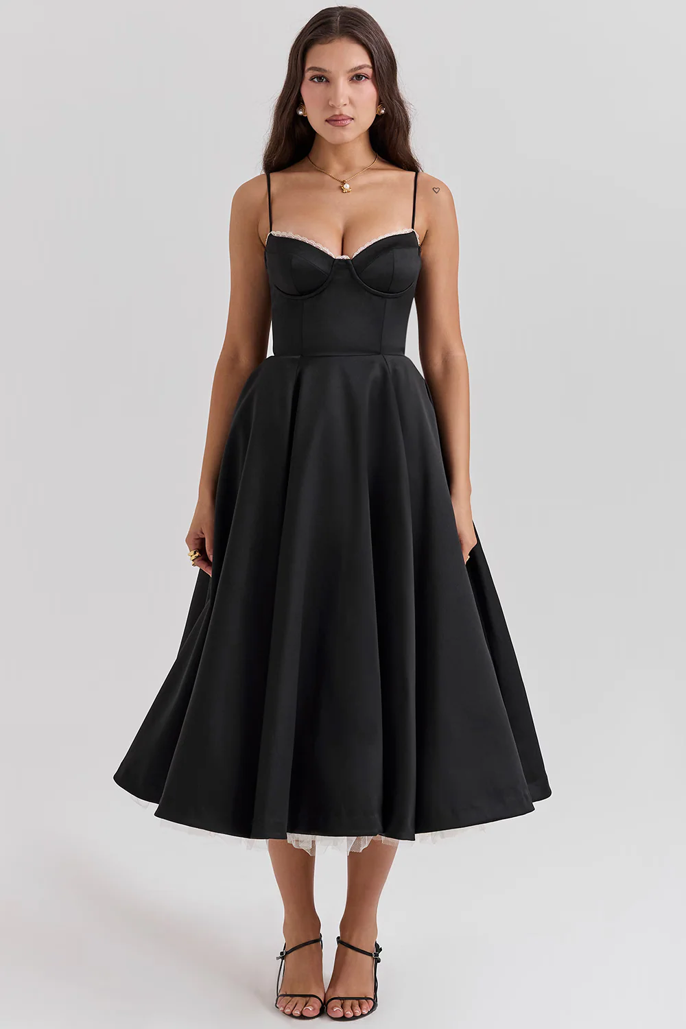 Heidi-Mode | Luxuriös Ausgestellte Kleid mit Spaghettiträgern für Frauen Hochzeit, Braut und Fest Kasana - Image 15