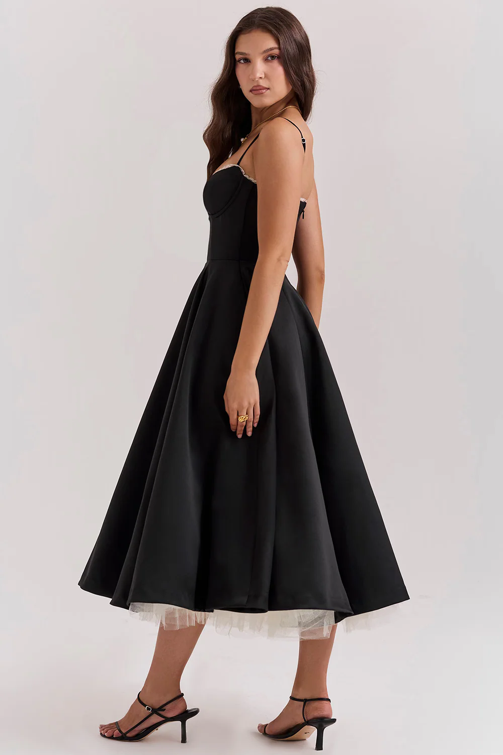 Heidi-Mode | Luxuriös Ausgestellte Kleid mit Spaghettiträgern für Frauen Hochzeit, Braut und Fest Kasana - Image 8