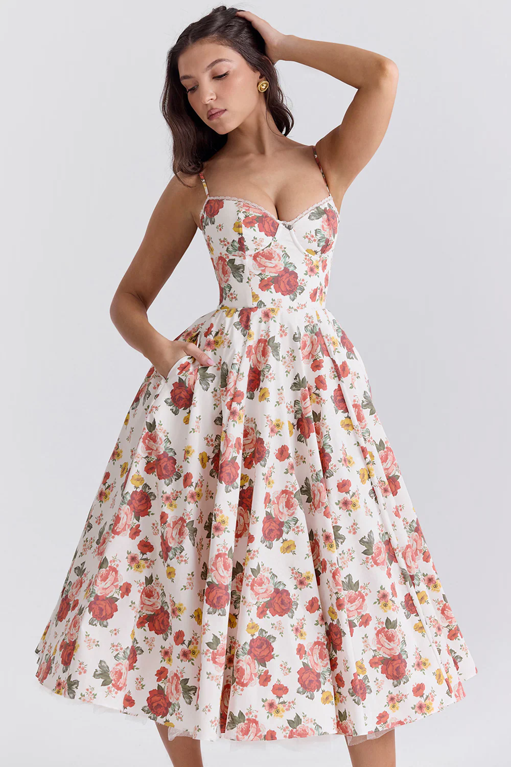 Heidi-Mode | Luxuriös Ausgestellte Kleid mit Spaghettiträgern für Frauen Hochzeit, Braut und Fest Kasana - Image 9