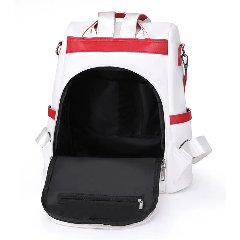 Heidi-Mode | Luxus Damen Reise Schwarz Rot Weiß Rucksack - Image 2