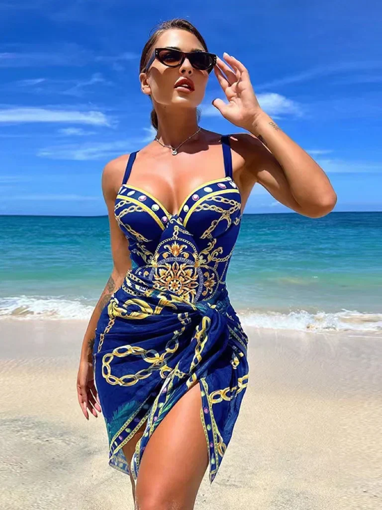 Heidi-Mode | Luxus Neu Zwei Teile Frauen Bikini Set Push Up Blumendruck Bikini Strappy Bandage Badebekleidung Brasilianisch Biquini Badeanzug - Image 10