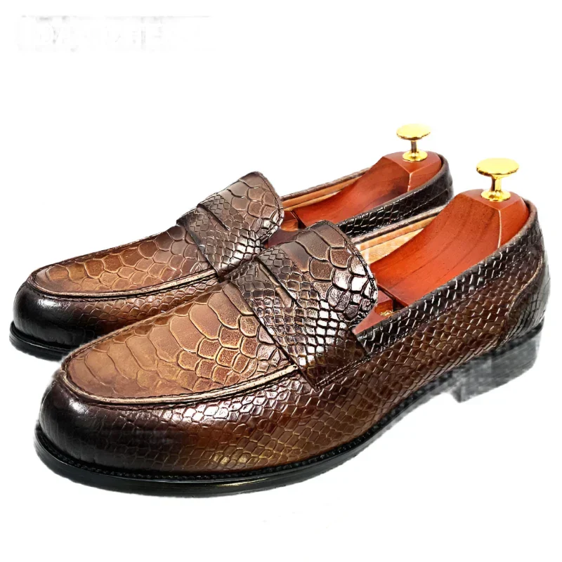 Heidi-Mode | Luxus Schwarze Lederloafers mit Schlangenprint - Image 7