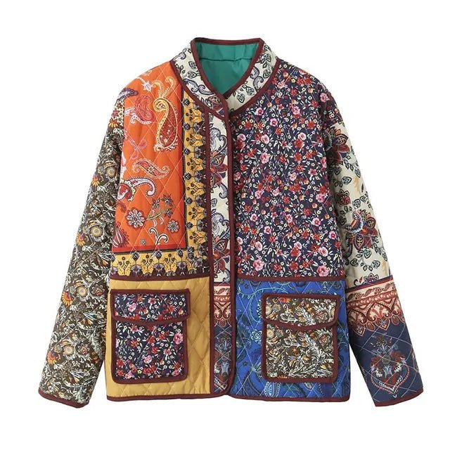 Heidi-Mode | Mantel mit Blumendruck und Patchwork-Taschen - Image 4