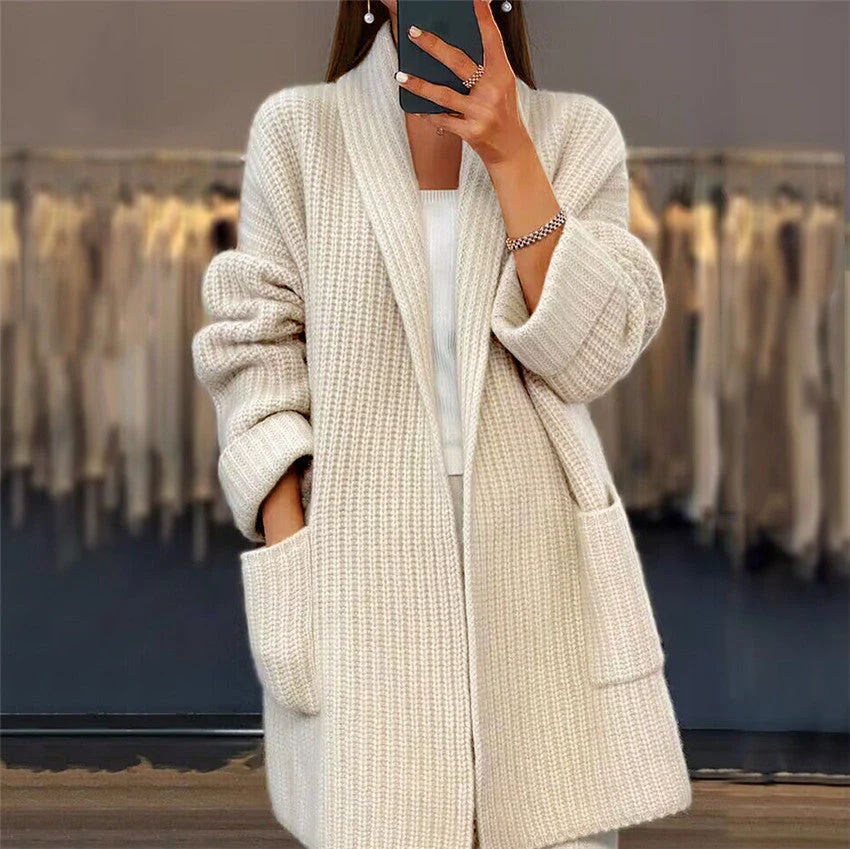 Heidi-Mode | Mantel Strickjacke mit Breiten Taschen - Image 4