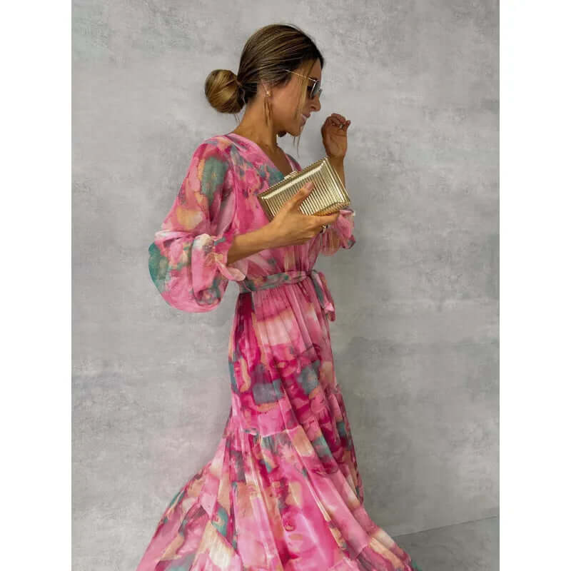 Heidi-Mode | Maxi Kleid Im Rosendesign