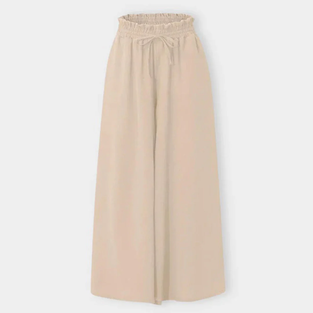 Heidi-Mode | Maxi Rock Hohe Taille Elastisch mit Schnürung A-Linie mit Taschen Lang und Luftig