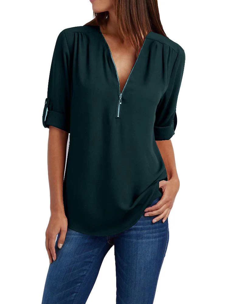 Heidi-Mode | Langärmelige Lockere Bluse
