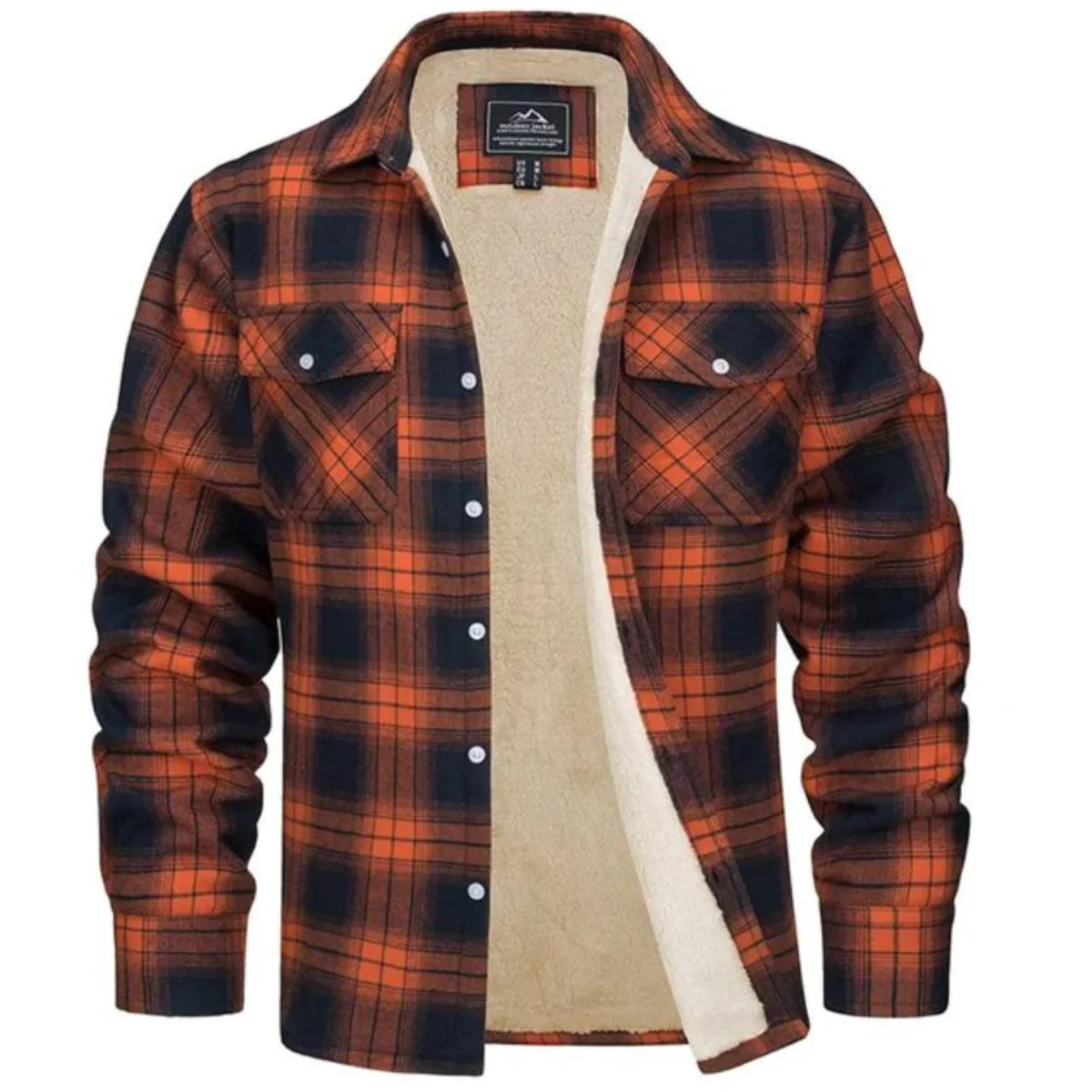 Heidi-Mode | Herren Sherpa gefütterte Flanellhemdenjacke - Image 4