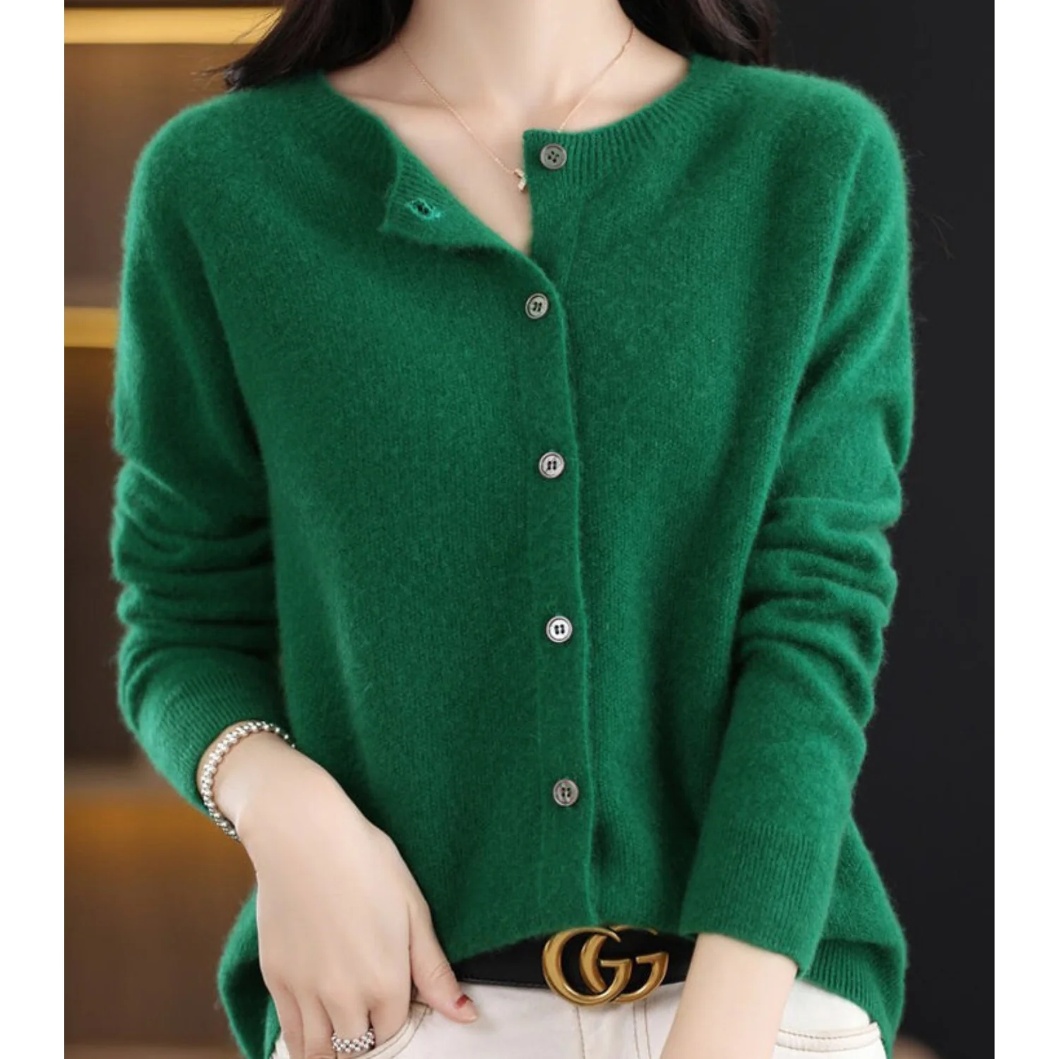 Heidi-Mode | Damen Rundhals Cardigan Pullover - Image 12