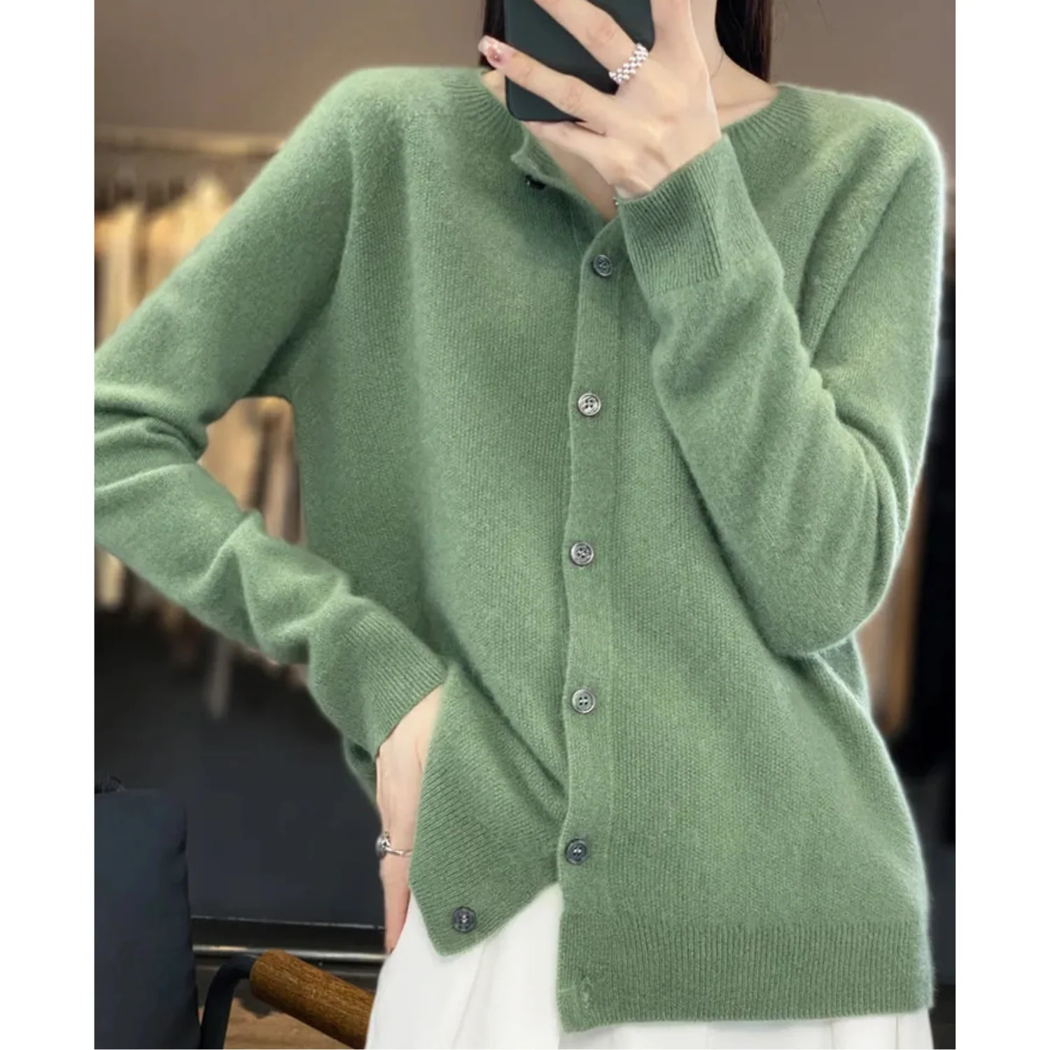 Heidi-Mode | Damen Rundhals Cardigan Pullover - Image 13