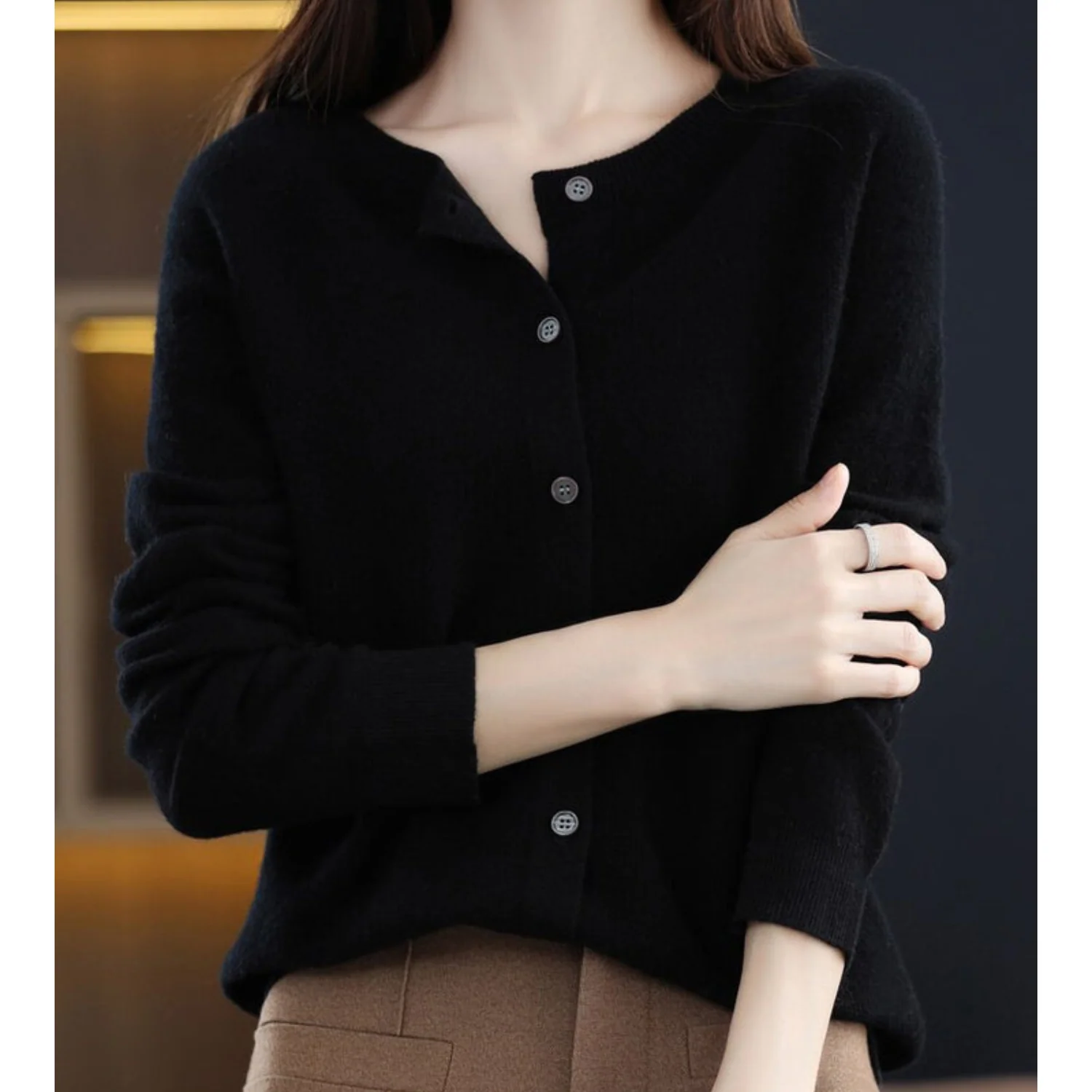 Heidi-Mode | Damen Rundhals Cardigan Pullover - Image 6