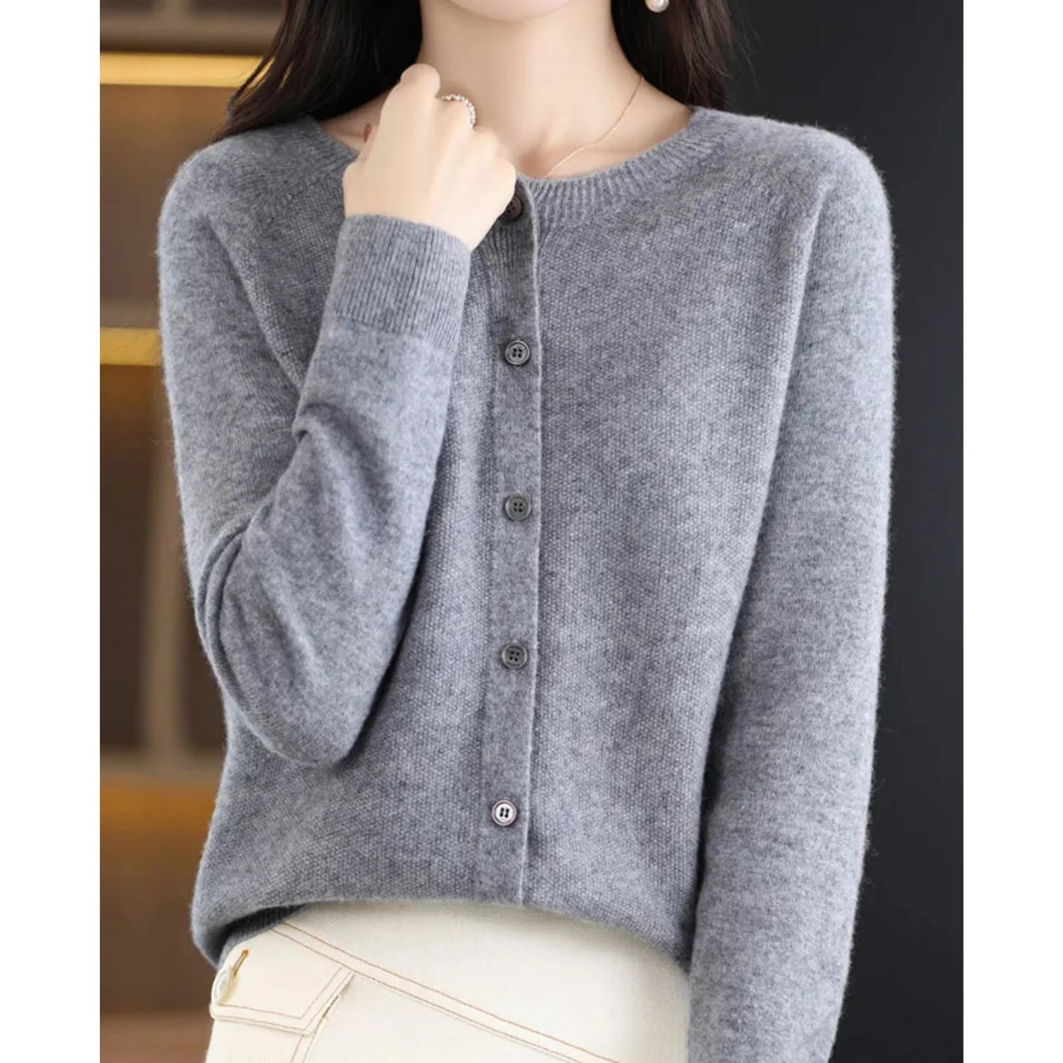 Heidi-Mode | Damen Rundhals Cardigan Pullover - Image 7