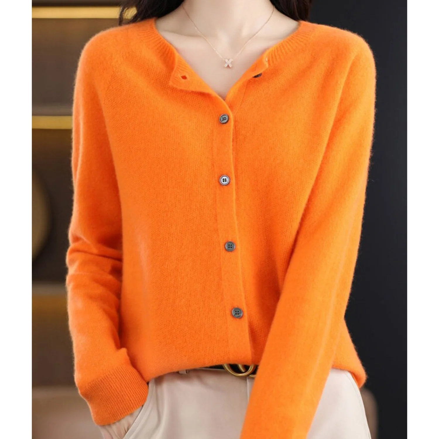 Heidi-Mode | Damen Rundhals Cardigan Pullover - Image 8