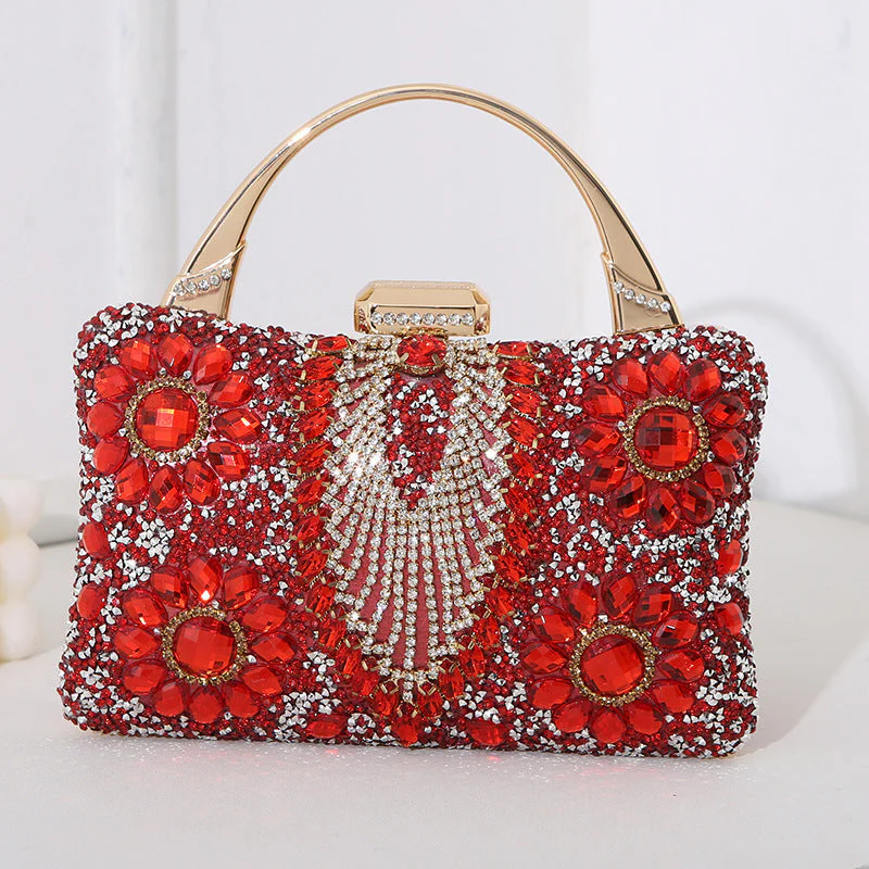 Heidi-Mode | Metallische Handgefertigte Diamant-Inlay-Abendtasche - Image 8