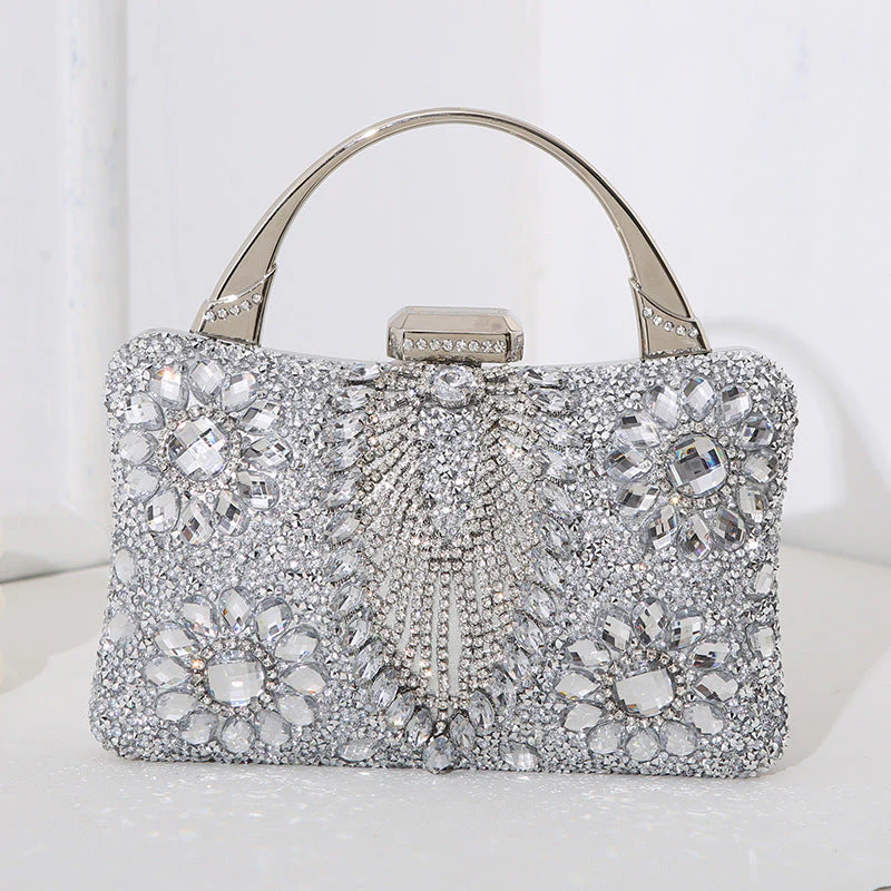 Heidi-Mode | Metallische Handgefertigte Diamant-Inlay-Abendtasche - Image 9