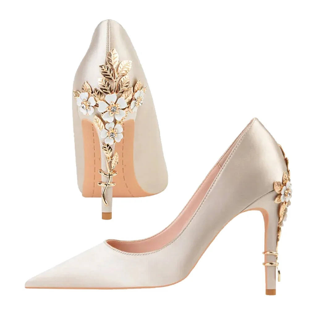 Heidi-Mode | Metallisch Verstellte High Heels für Frauen Stiletto - Image 12