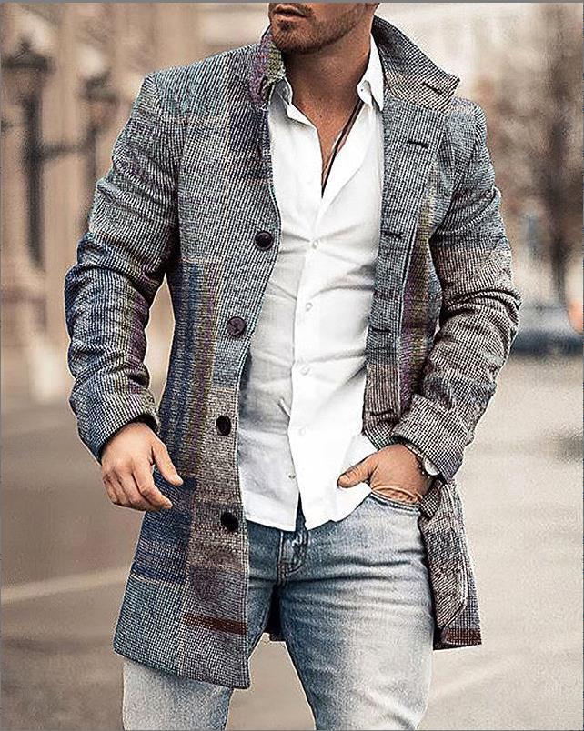 Heidi-Mode | Stylischer mittellanger karierten Mantel für Männer - Image 4